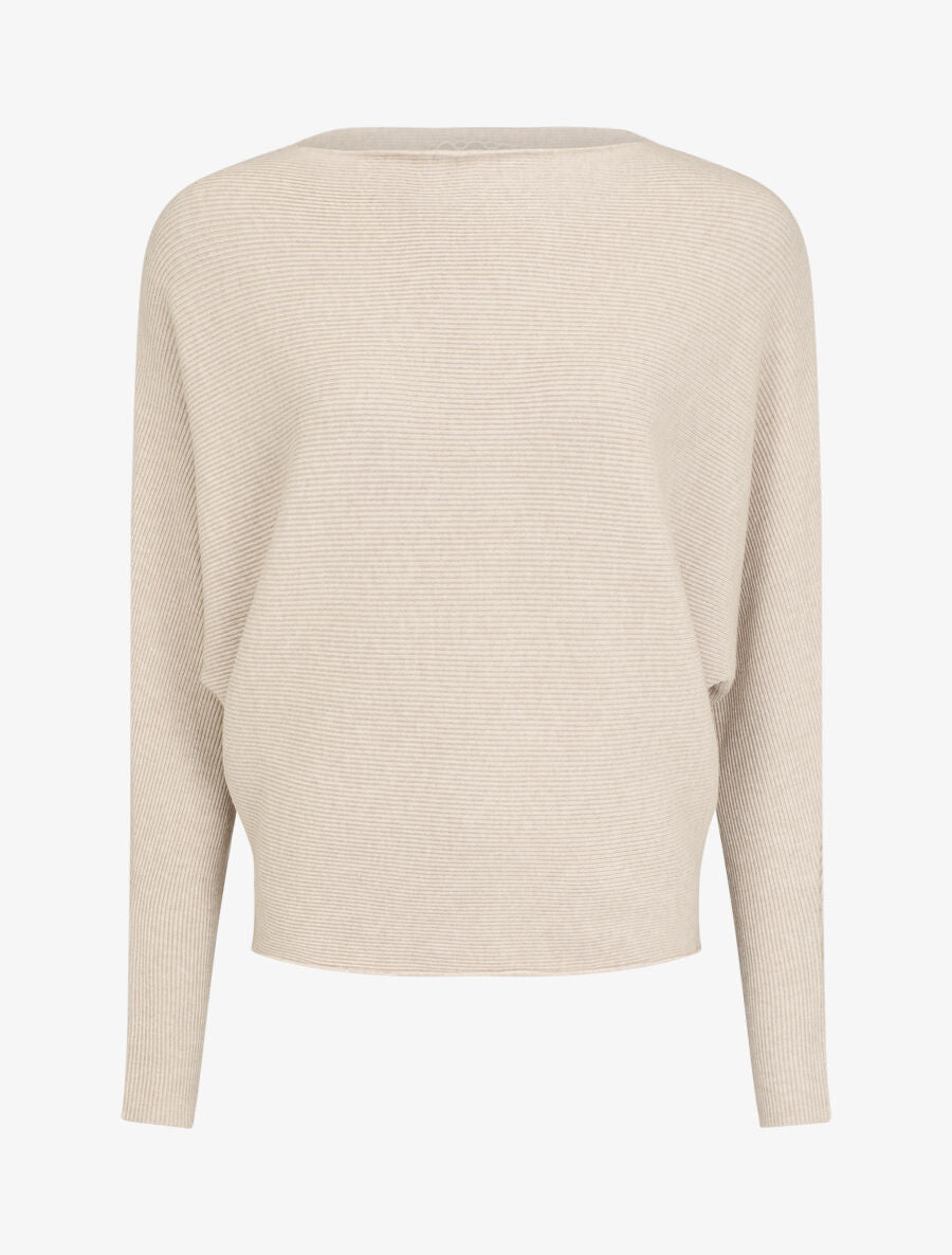 Pull loose à col rond - Beige - 4