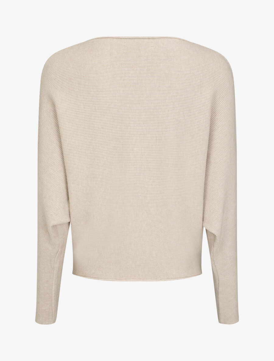 Pull loose à col rond - Beige - 2
