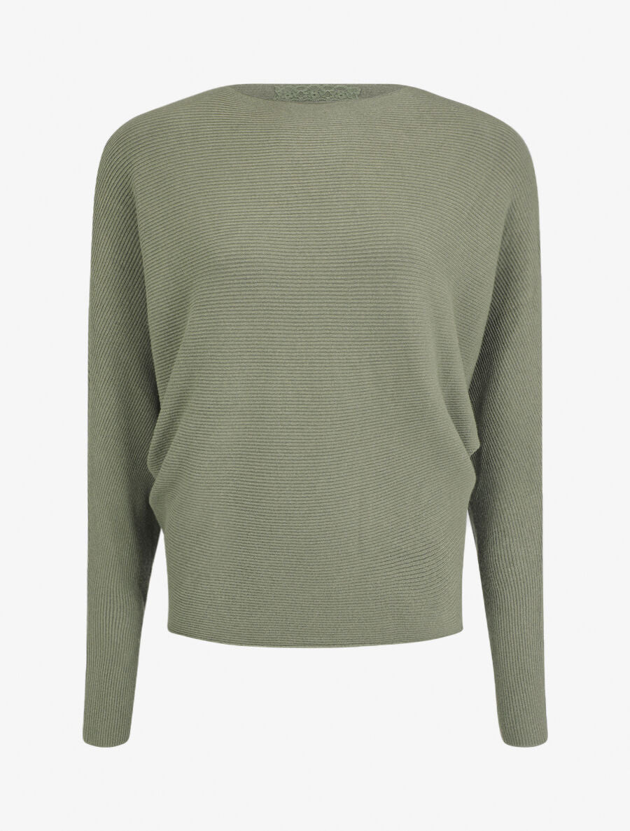 Pull loose à col rond - Kaki - 3