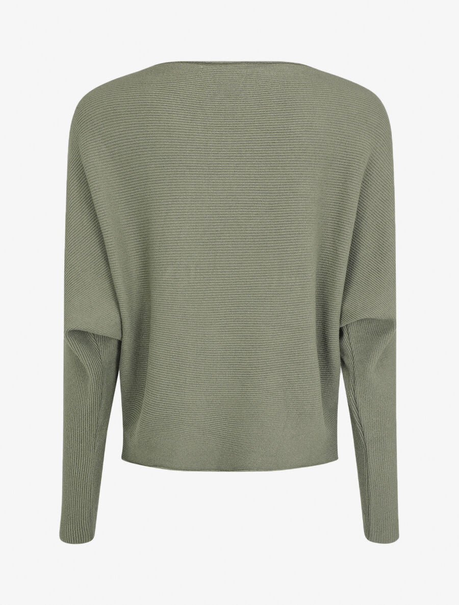 Pull loose à col rond - Kaki - 2