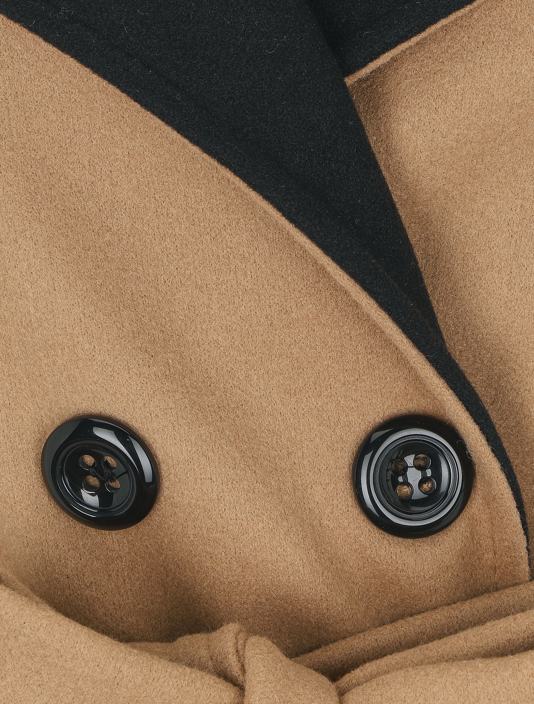 Manteau mi-long en laine mélangée - Camel - 3