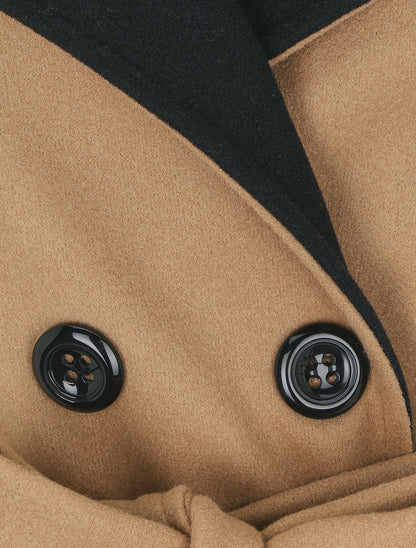 Manteau mi-long en laine mélangée - Camel - 3