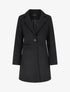 Manteau mi-long uni en laine mélangée - Noir - 1