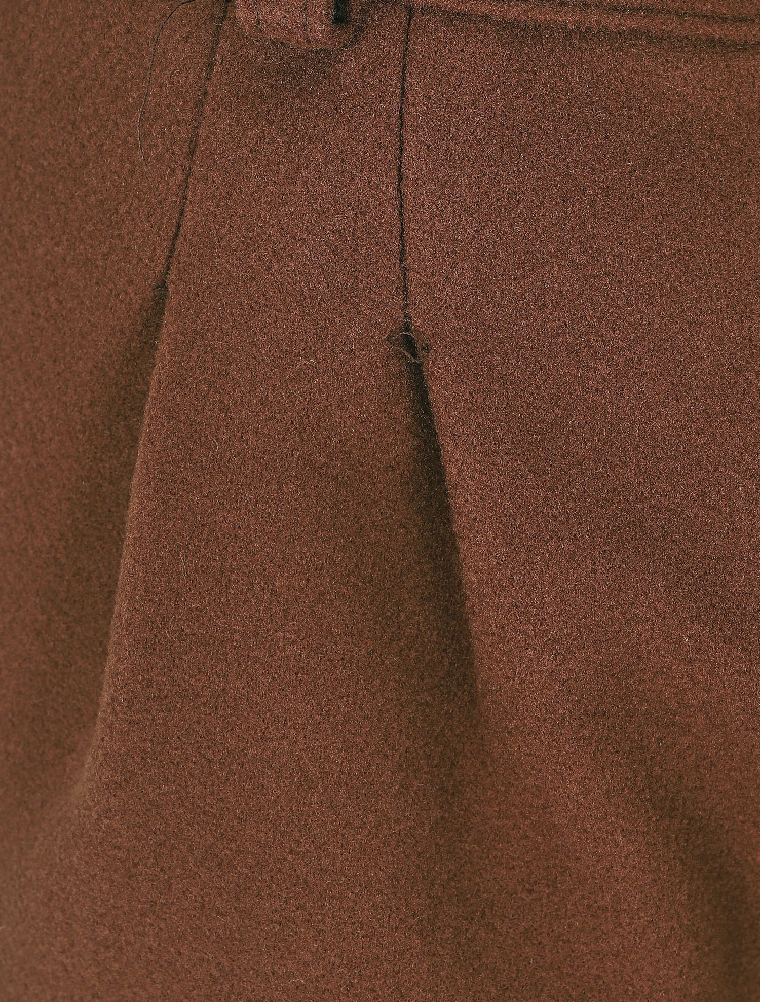Pantalon épais uni coupe droite - Marron - 3