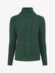 Pull irisé droit à col roulé - Vert sapin - 1