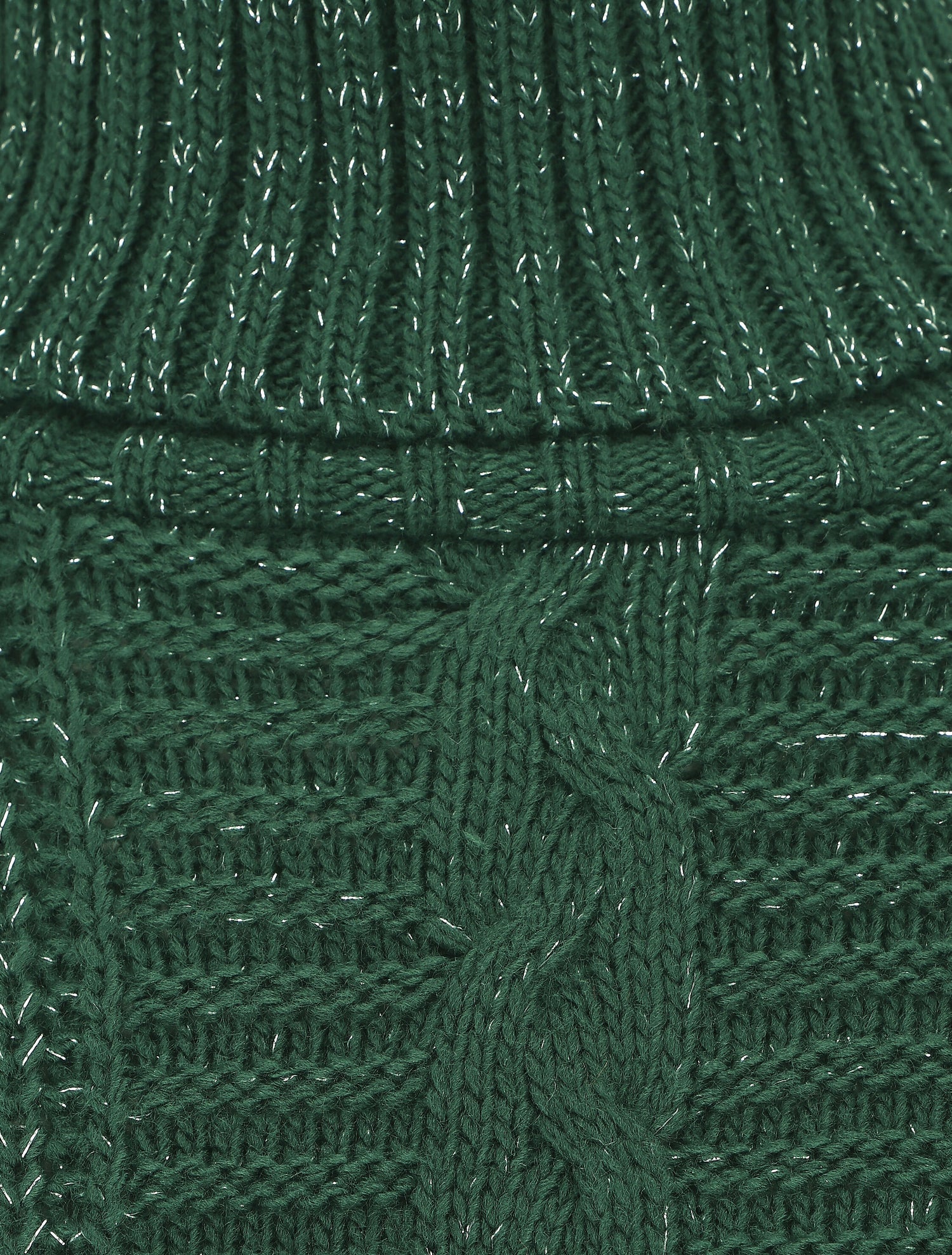 Pull irisé droit à col roulé - Vert sapin - 3