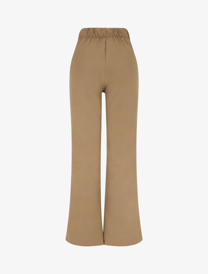 Pantalon classique à taille élastiquée - Beige - 2
