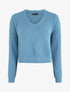 Crop pull asymétrique à col V - Bleu clair - 5