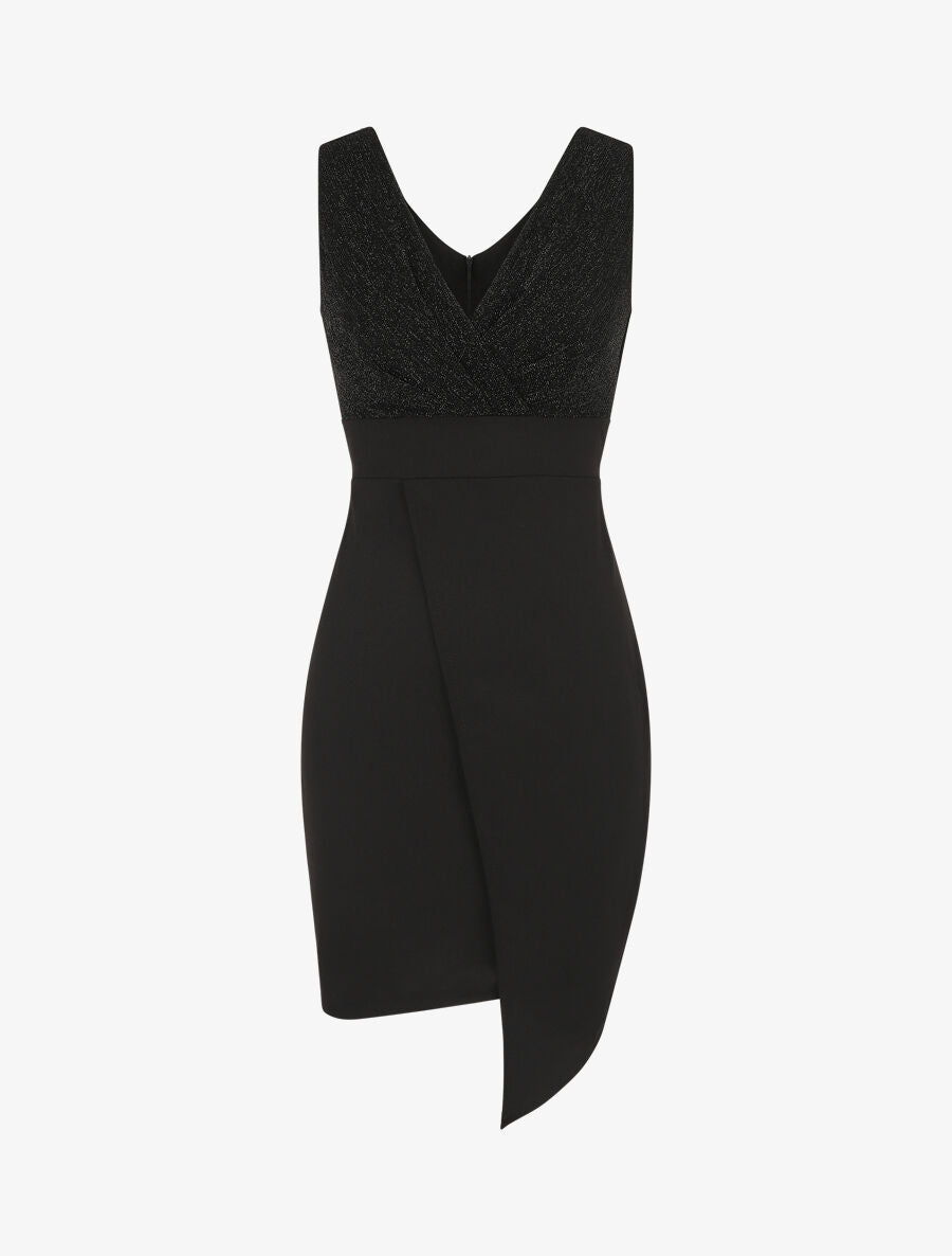 Robe style portefeuille à paillettes - Noir - 1