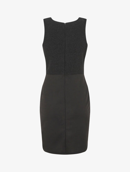 Robe fourreau à paillettes - Noir - 2