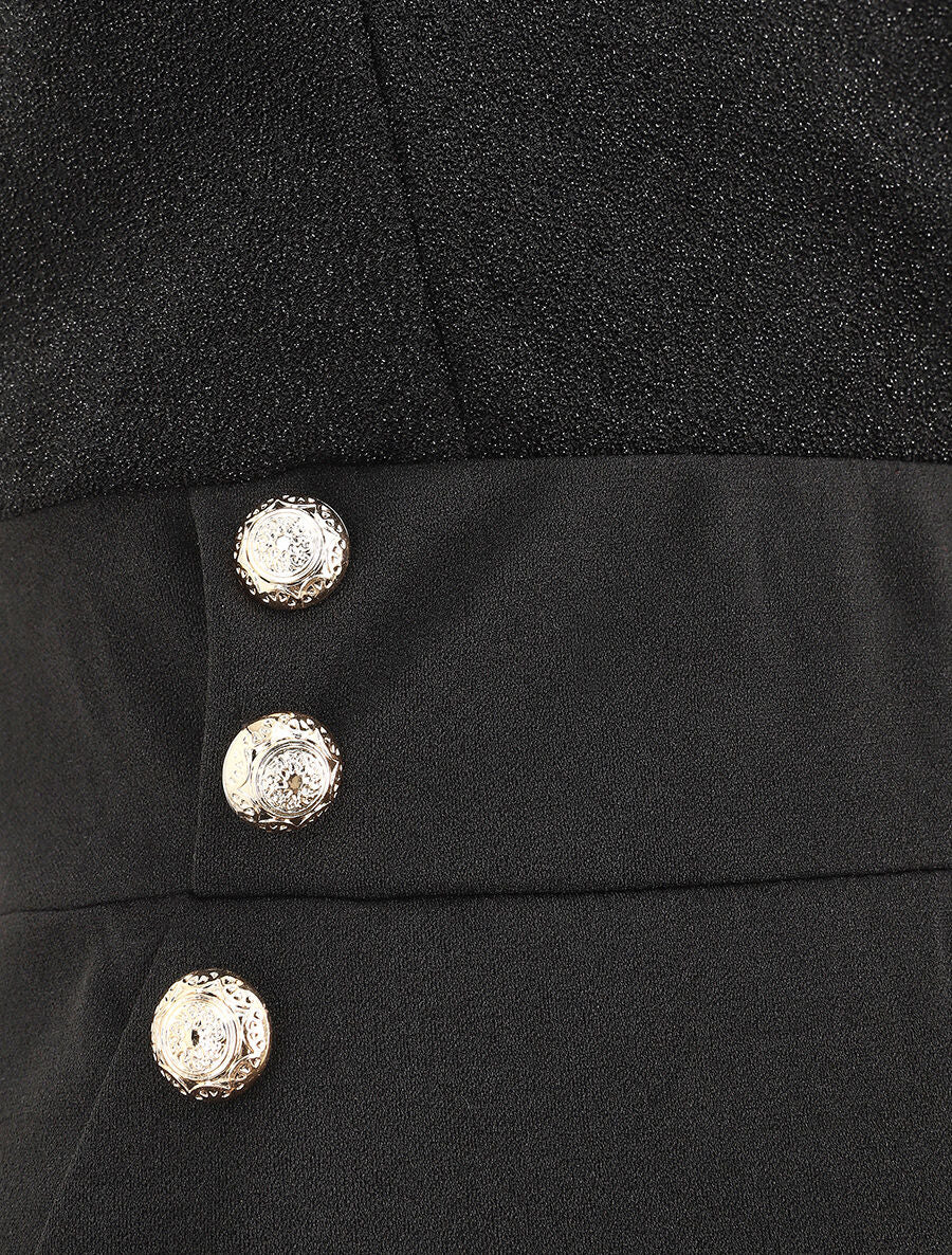 Robe fourreau à paillettes - Noir - 3