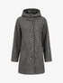 Manteau mi-long bouclé à capuche - Gris foncé - 1