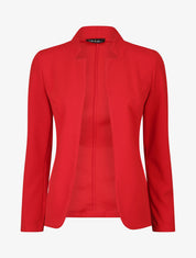 Veste fluide à col cranté - Rouge - 1