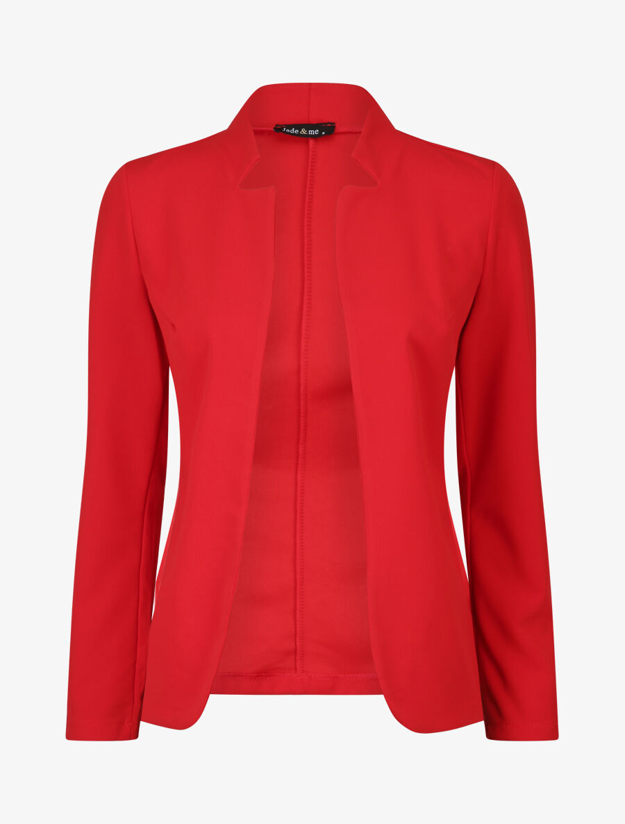 Veste fluide à col cranté - Rouge - 1