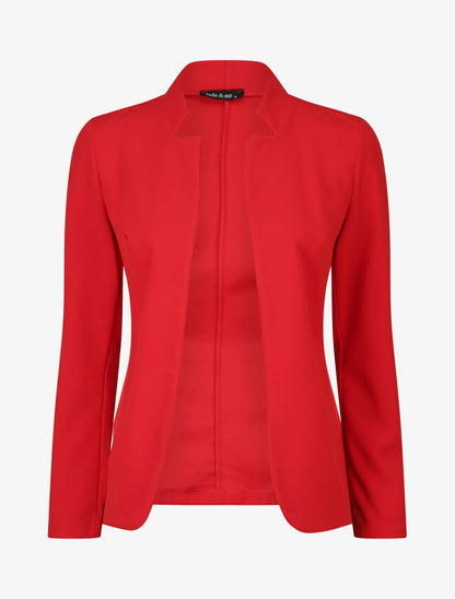 Veste fluide à col cranté - Rouge - 1