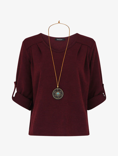 Pull ample uni col V - Prune - 5