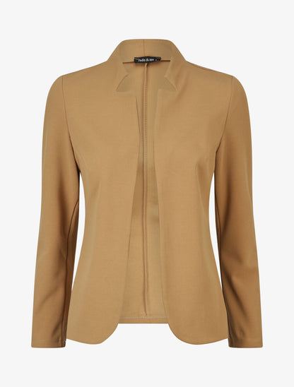 Veste fluide à col cranté - Camel - 4