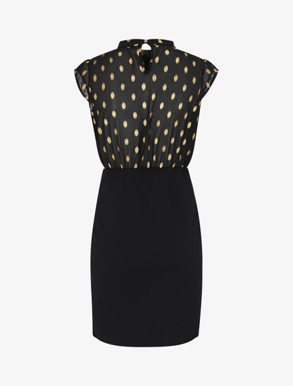 Robe fourreau à pois irisés - Noir - 2