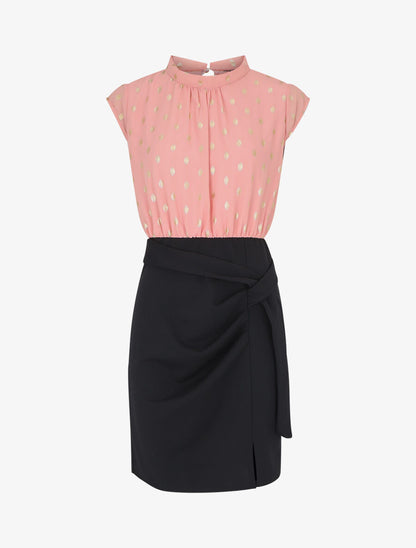 Robe fourreau à pois irisés - Rose - 1