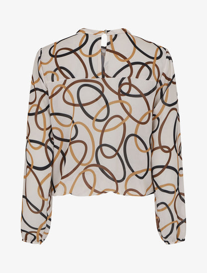 Top manches longues imprimé graphique - Beige - 2
