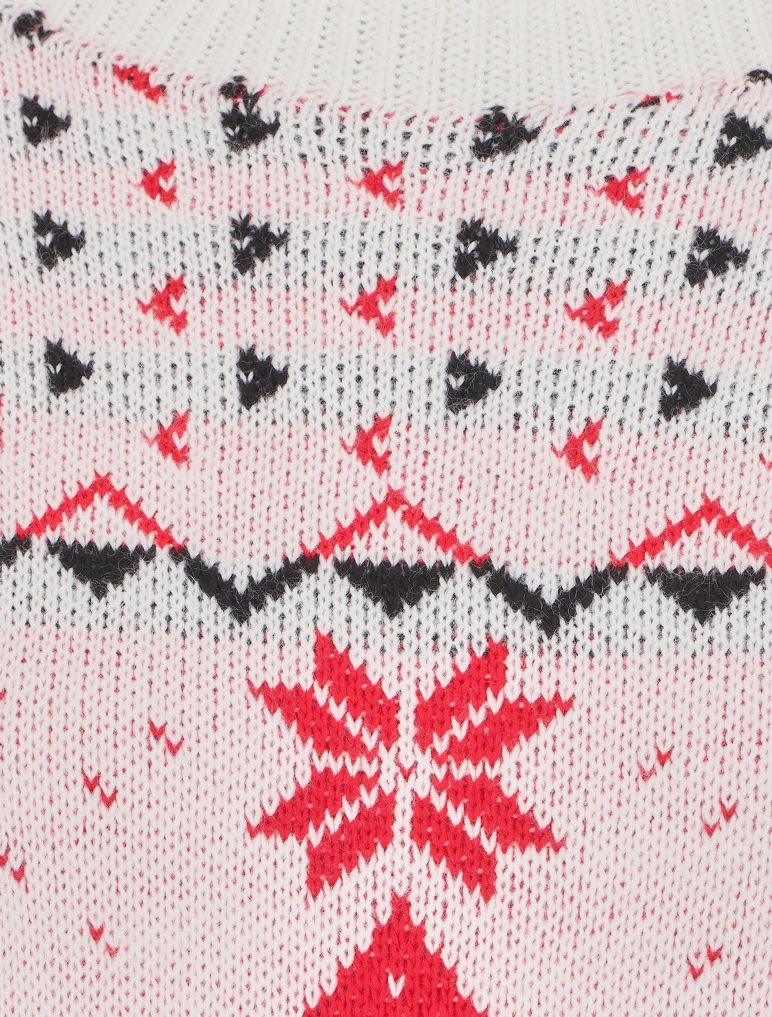 Pull à motif fantaisie noël à col rond - Blanc - 3
