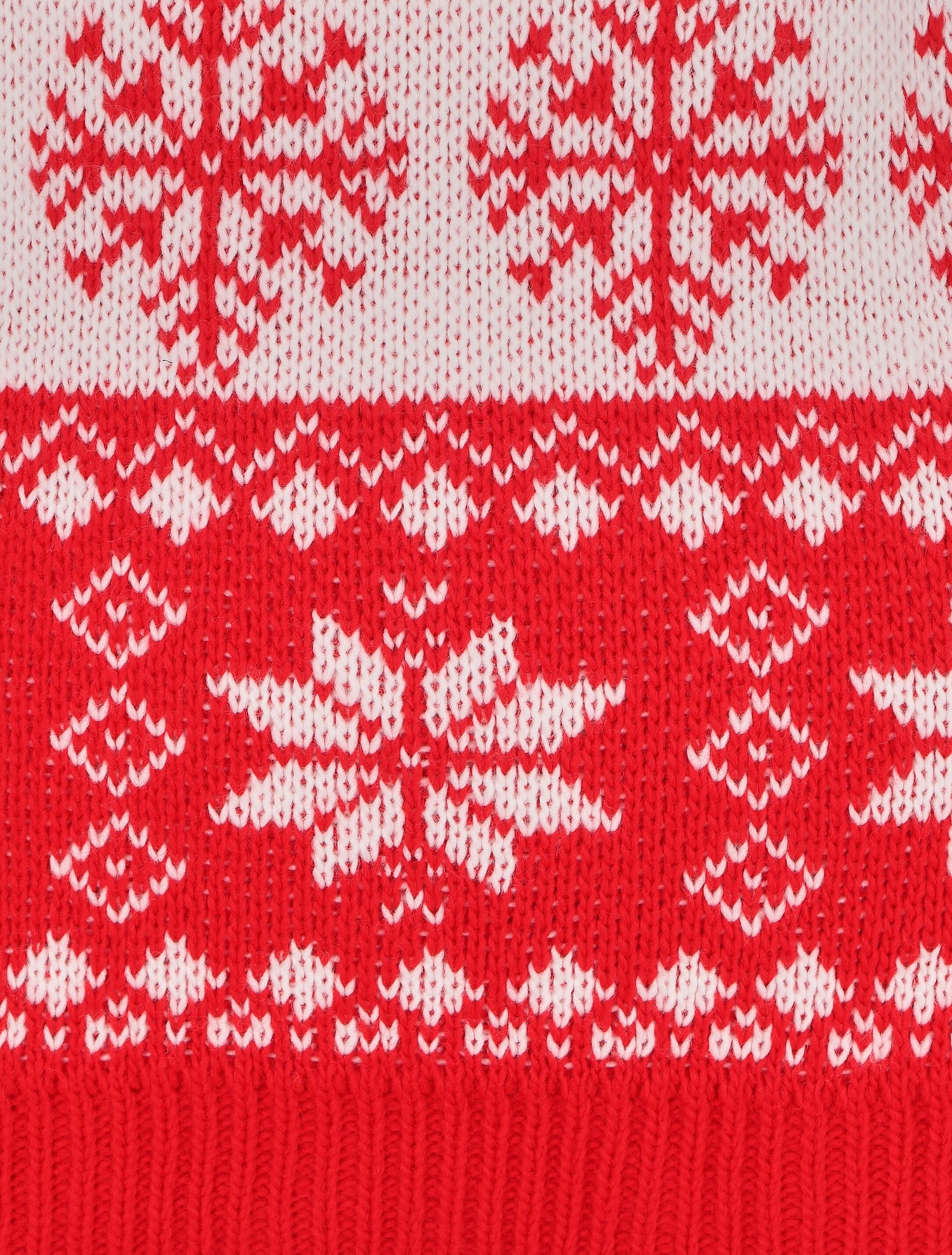 Pull à motif flocons de neige à col rond - Rouge - 3