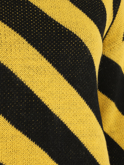 Pull col roulé rayé - Jaune - 3