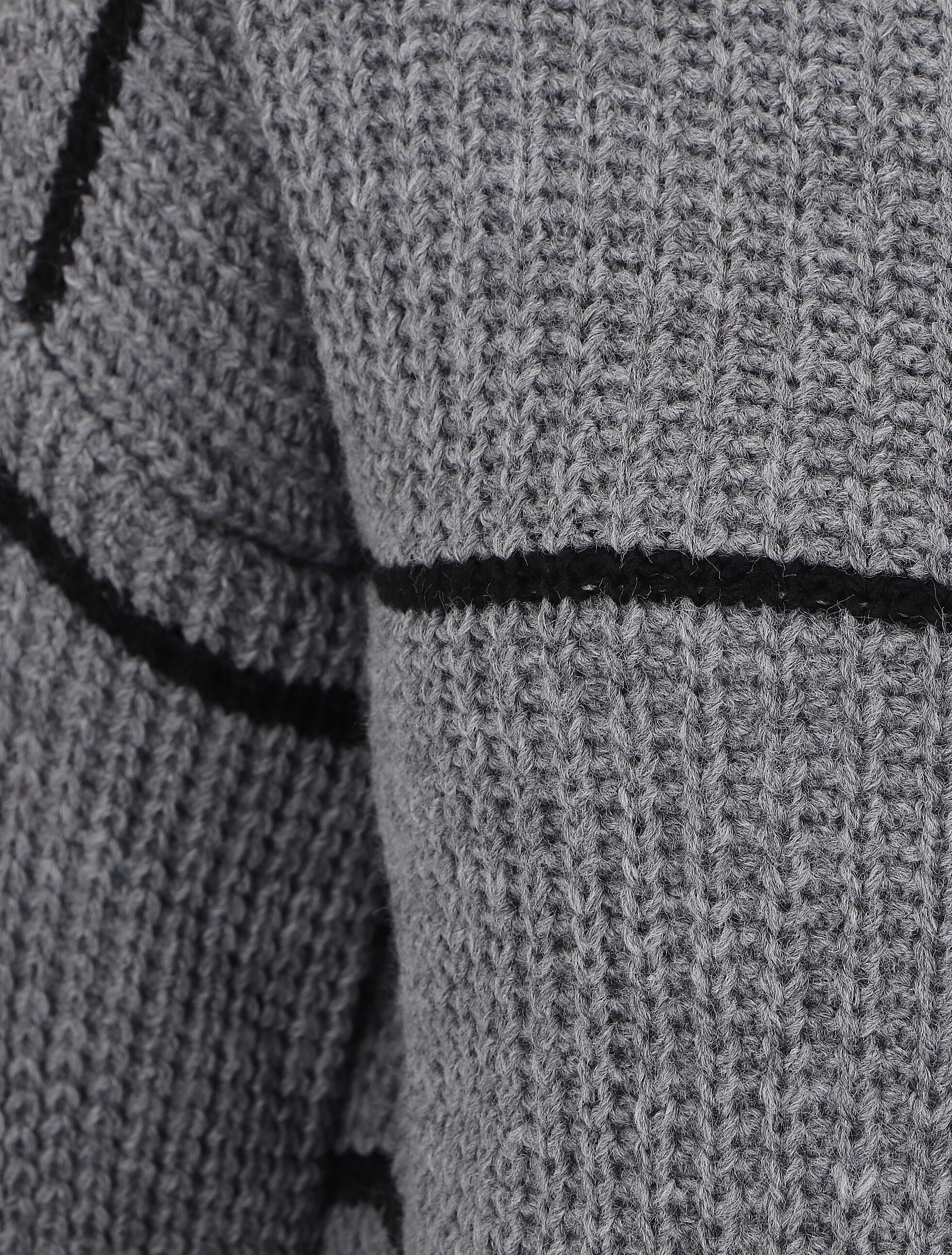 Pull en maille à imprimé rayures - Gris - 3