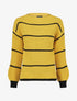 Pull en maille à imprimé rayures - Jaune moutarde - 1