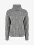 Pull en maille à col roulé - Gris - 5