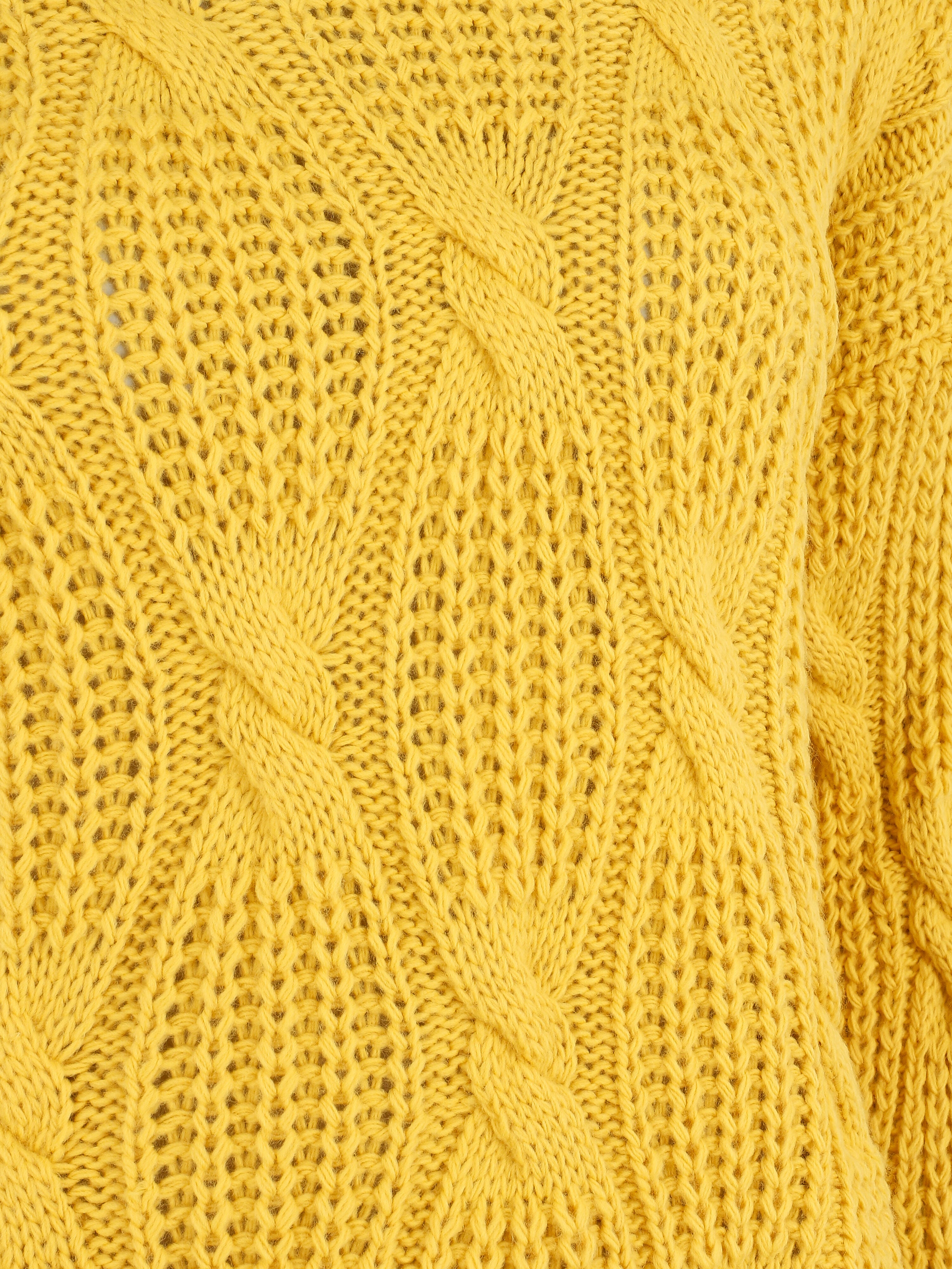 Pull en maille à col roulé - Jaune - 3