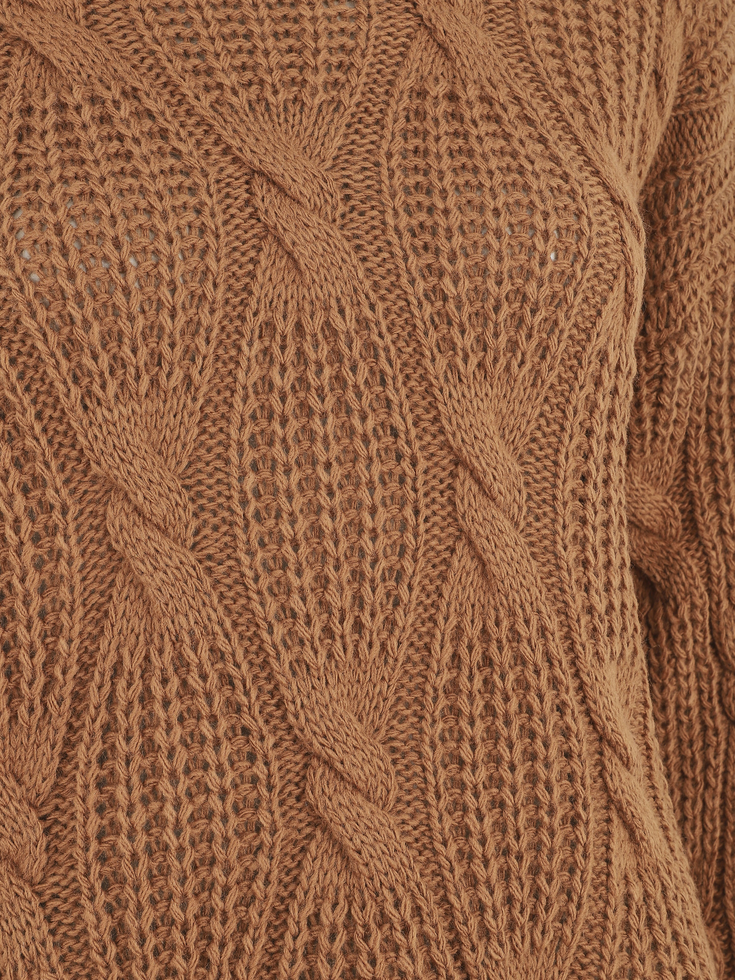 Pull en maille à col roulé - Camel - 3
