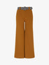 Pantalon ample à taille haute et ceinture stylisée - Camel - 1