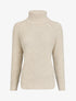 Pull en maille uni à col roulé - Beige - 5