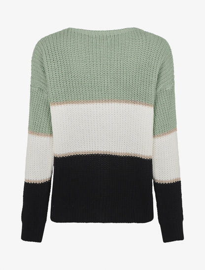 Pull à motif rayé irisé - Vert d&