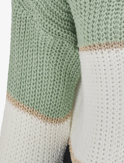 Pull à motif rayé irisé - Vert d&