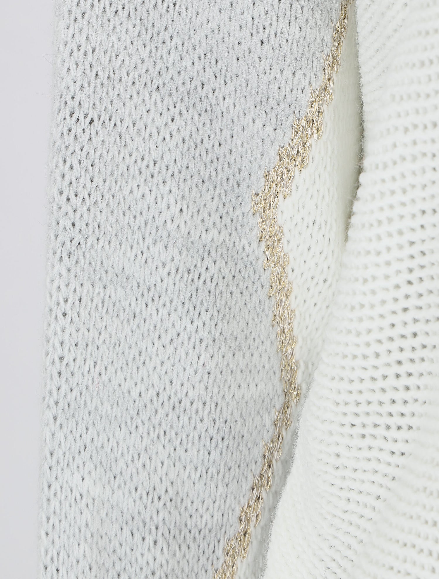 Pull motif V irisé - Gris clair - 3