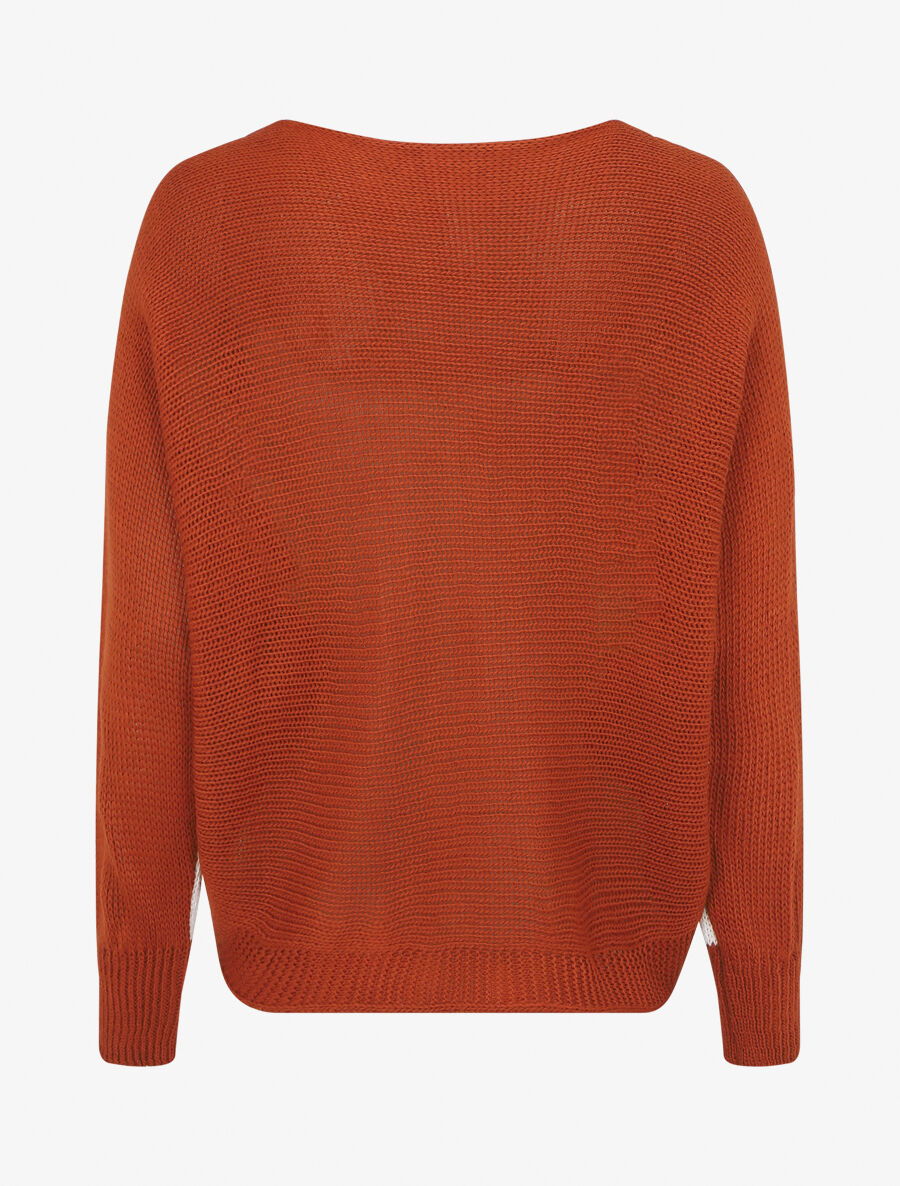 Pull motif V irisé - Rouille - 2
