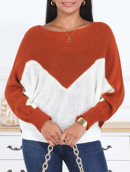 Pull motif V irisé - Rouille - 4