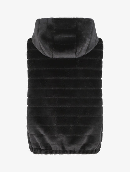 Manteau sans manches en fourrure synthétique - Noir - 2