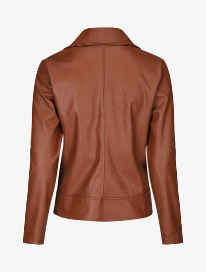 Perfecto droit uni en simili - Camel - 2