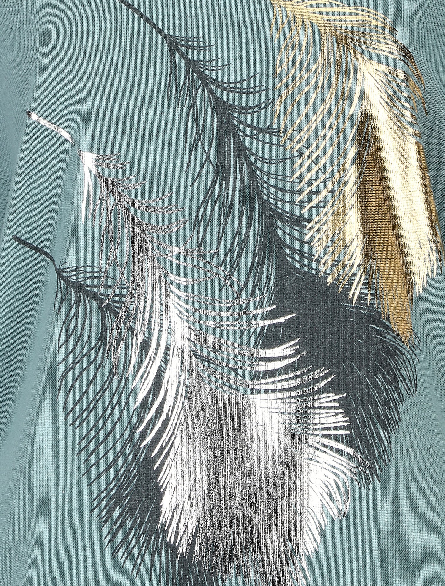 Pull fin à imprimé 4 plumes irisées - Bleu - 3