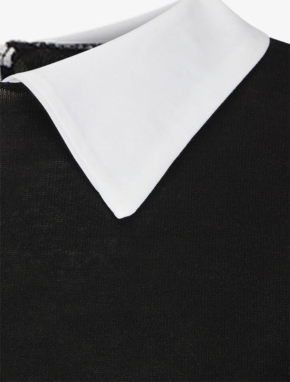 Pull à chemise superposée - Noir - 3