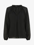 Blouse ample unie manches longues - Noir - 5