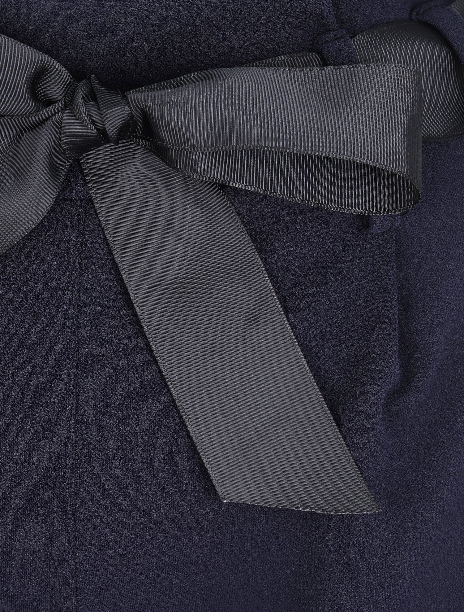 Pantalon ample à taille haute froncée - Marine - 3