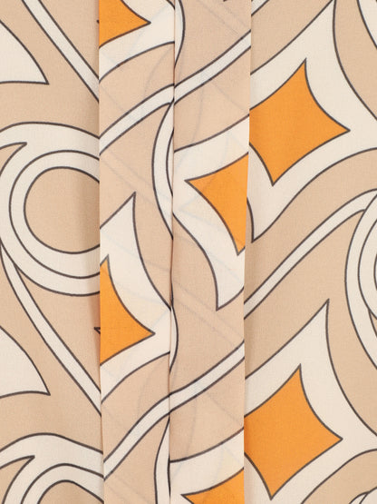 Top à mancherons imprimé graphique - Beige - 3