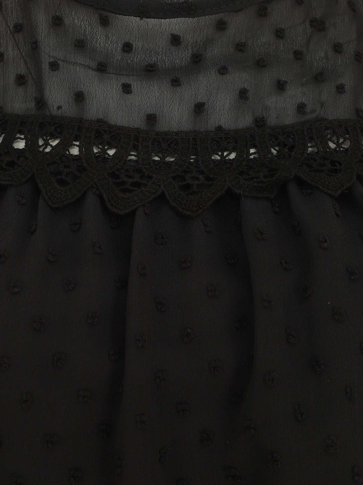 Top plumetis sans manches uni - Noir - 3