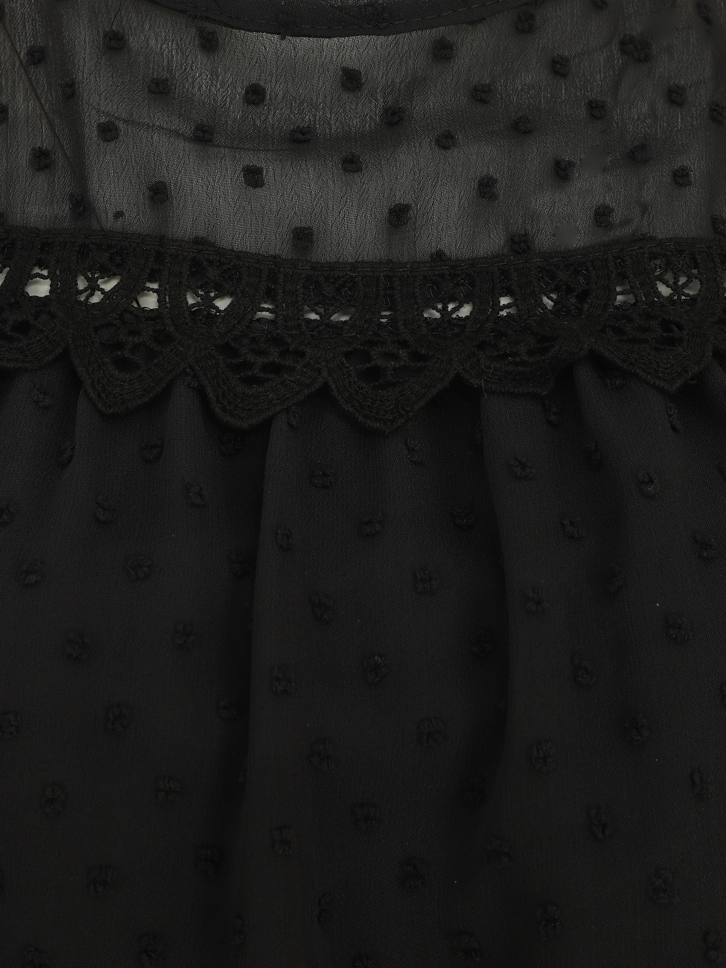 Top plumetis sans manches uni - Noir - 3