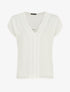 Top uni en voile et broderies - Blanc - 5