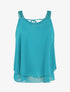 Débardeur fluide uni à bretelles en crochet - Bleu turquoise - 5